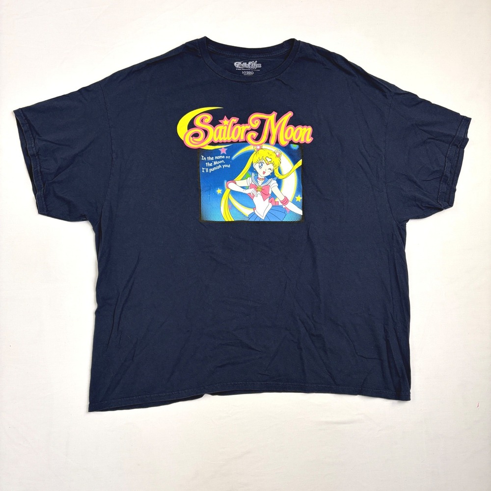 Sailor‎ Moon Hybrid Apparel Navy Blue Graphic T-Shirt Anime Mens 3XL 100% Cotton